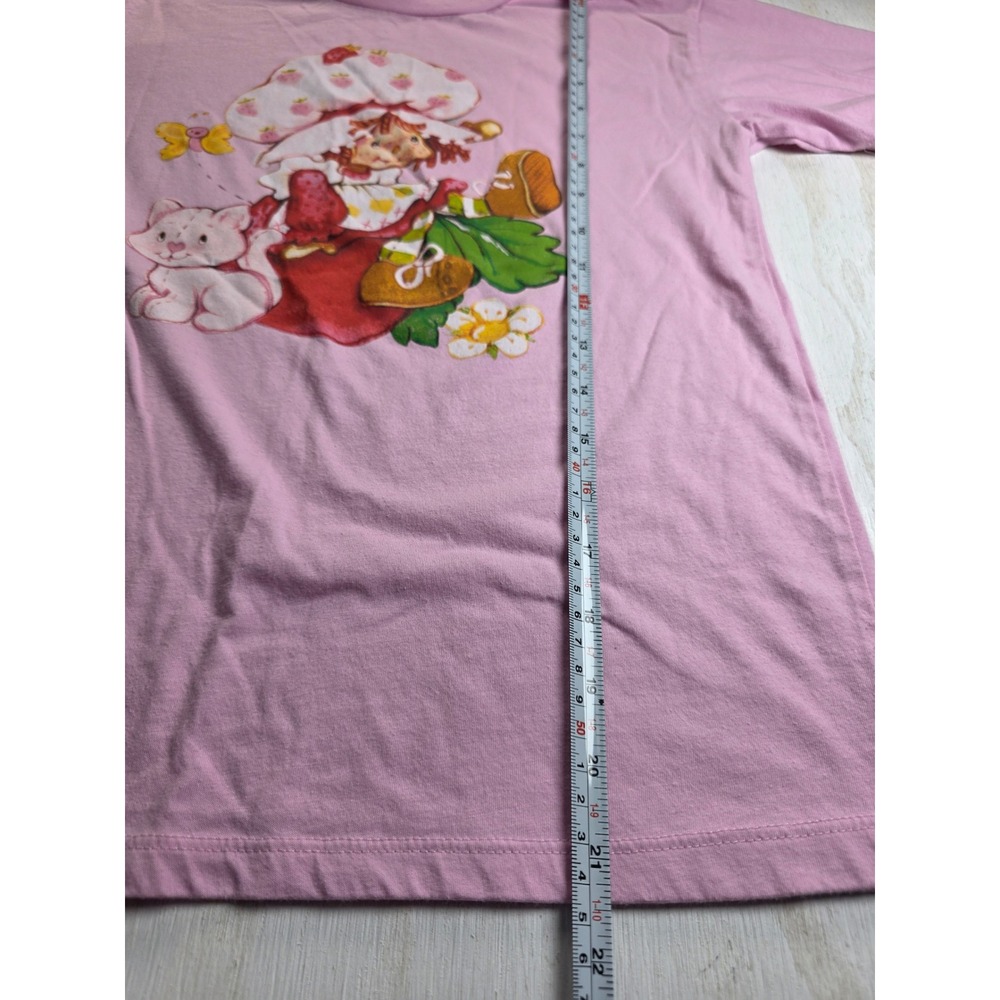 Strawberry Shortcake Pink Graphic T-Shirt Kids Large 10/12 Vintage Style Retro - Picture 5 of 5